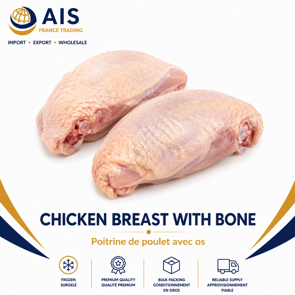 Poitrine de poulet avec os
